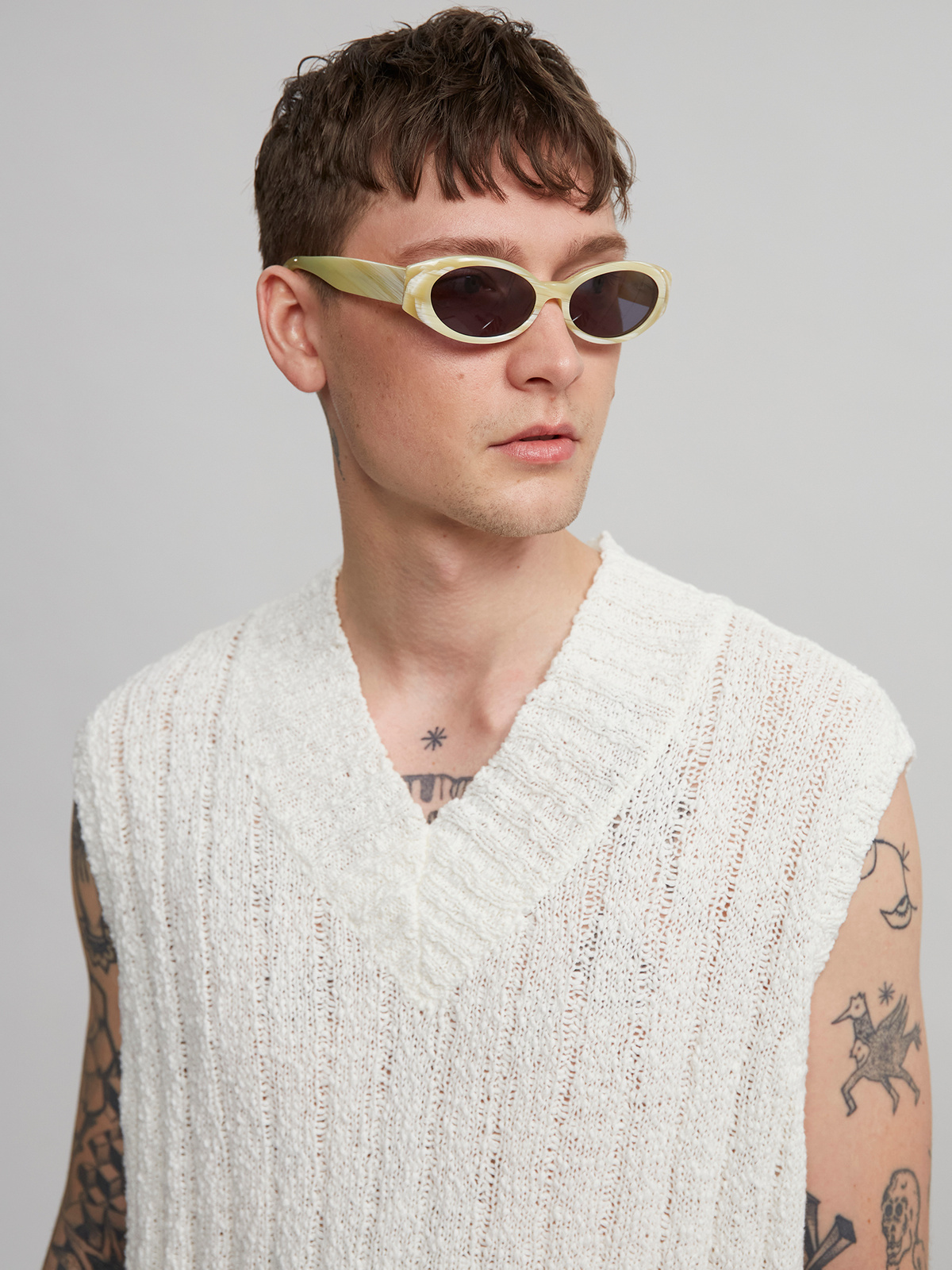 Luvi Diamond Vest Ecru 2