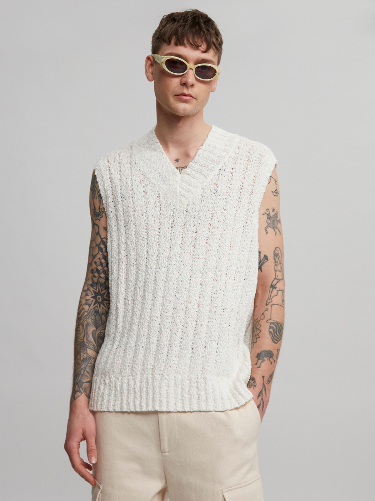 Luvi Diamond Vest Ecru 0