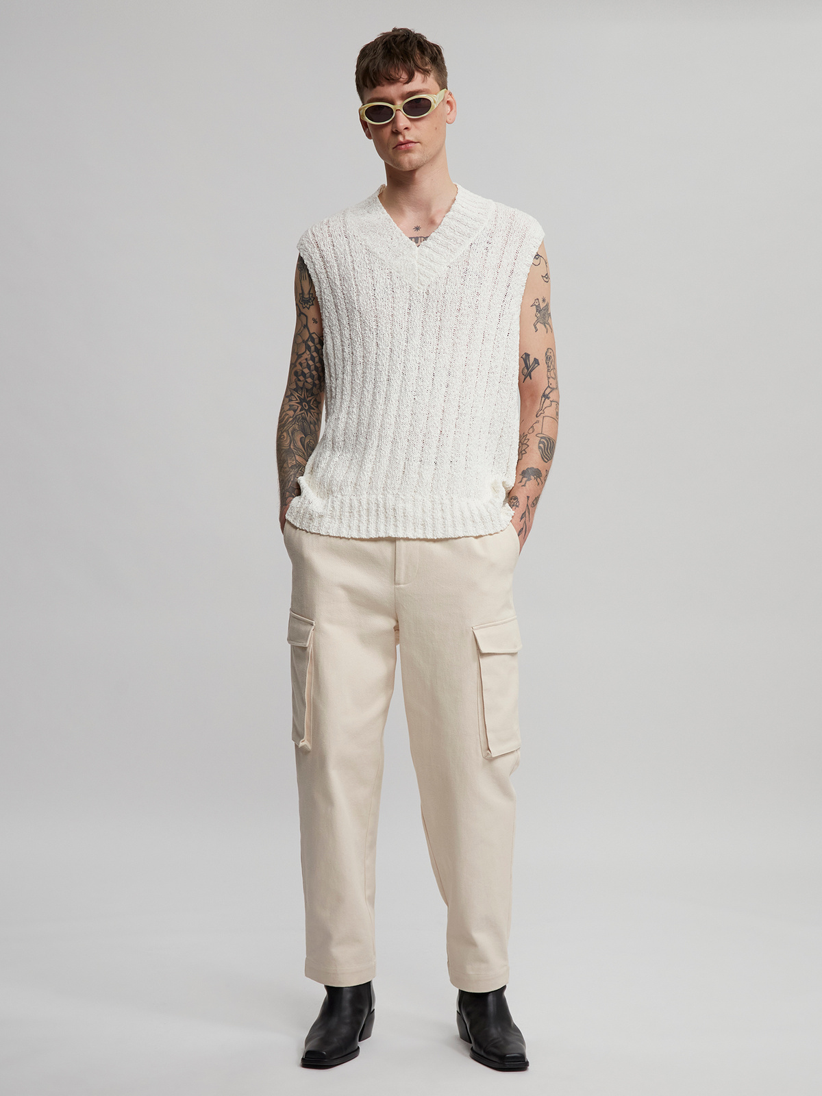 Luvi Diamond Vest Ecru 1