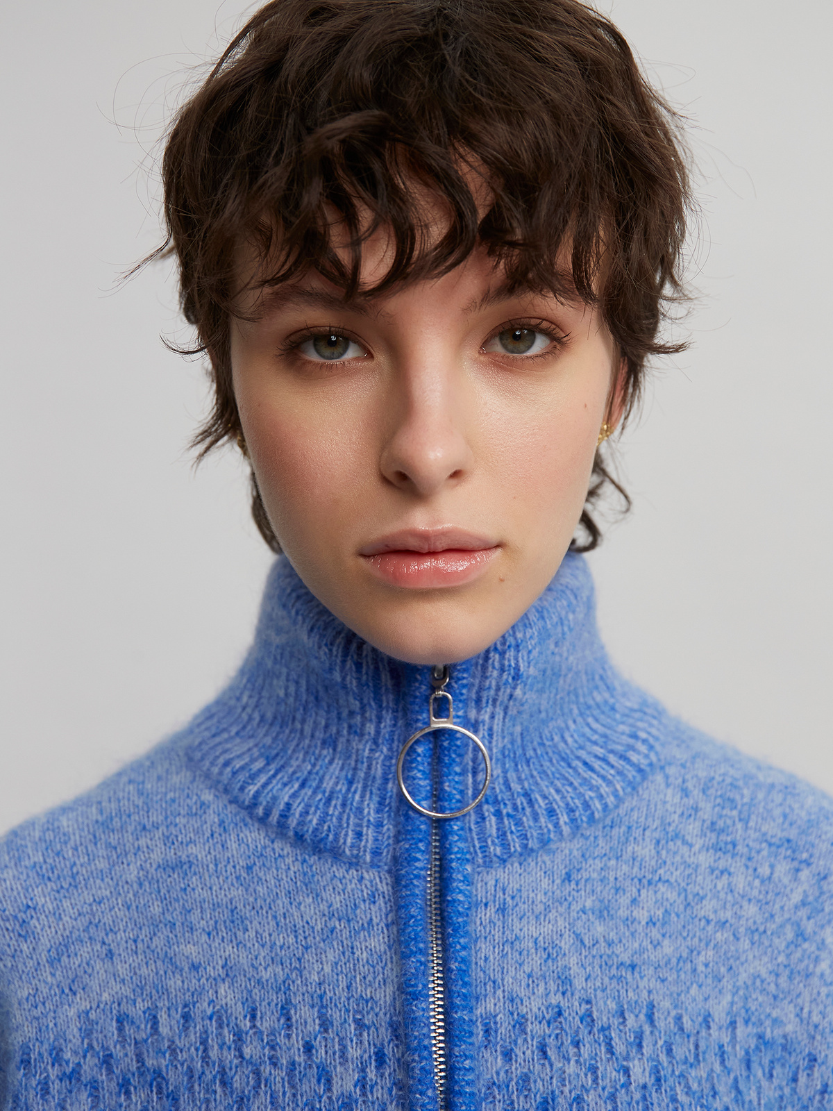 Tine Knit Cardigan Blue 4