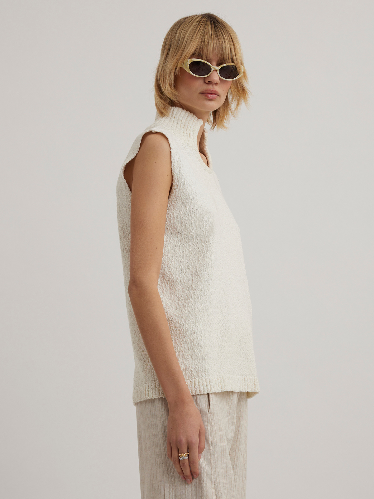 Barbro Knit Vest Ecru 3
