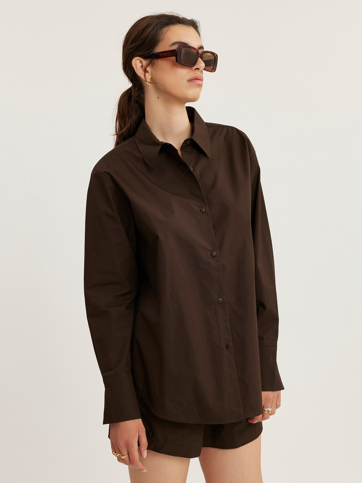 Blaou Poplin Shirt Brown 4