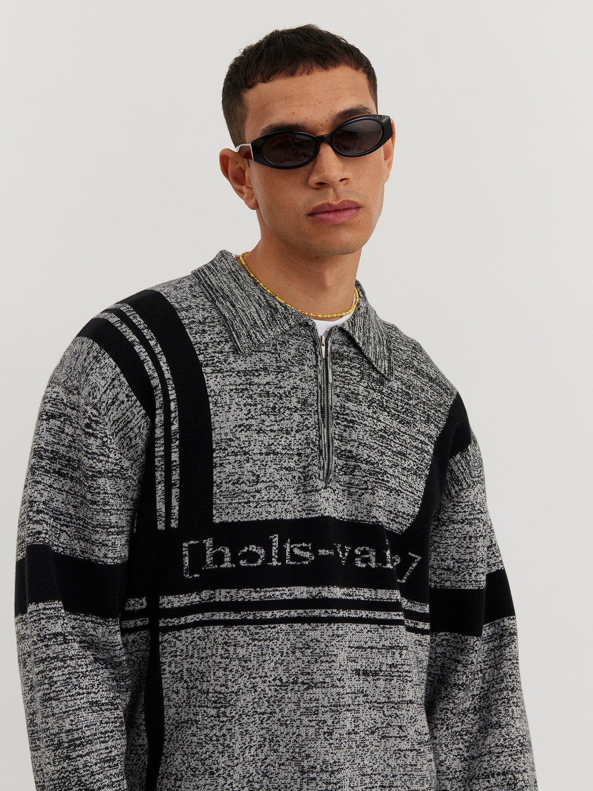 Brooklyn Zip Polo Black Mix 2