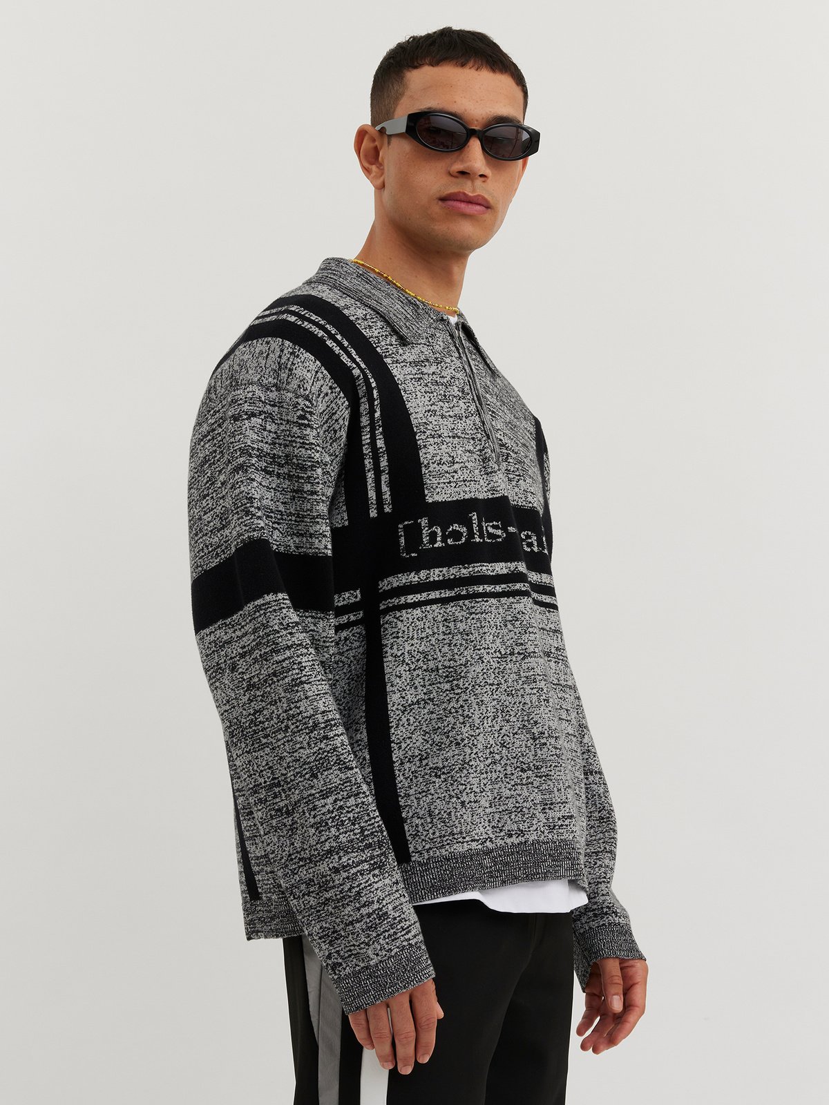 Brooklyn Zip Polo Black Mix 4