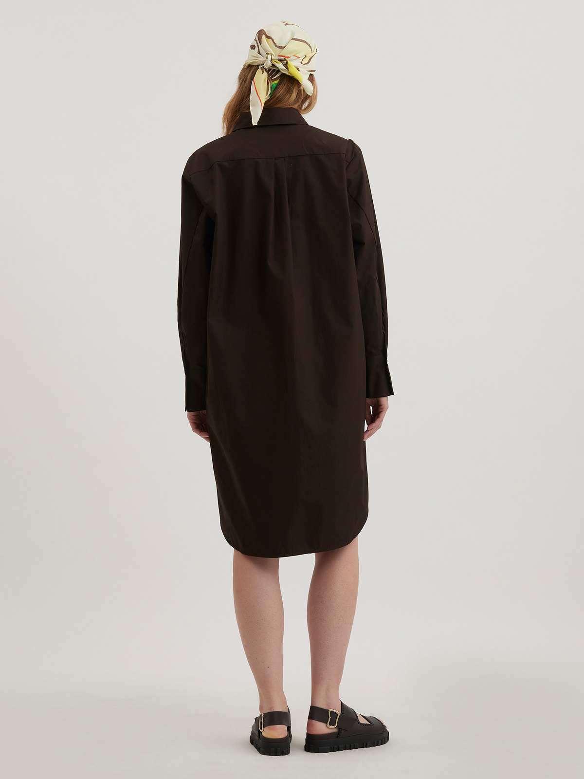 Lung Poplin Dress Brown 4