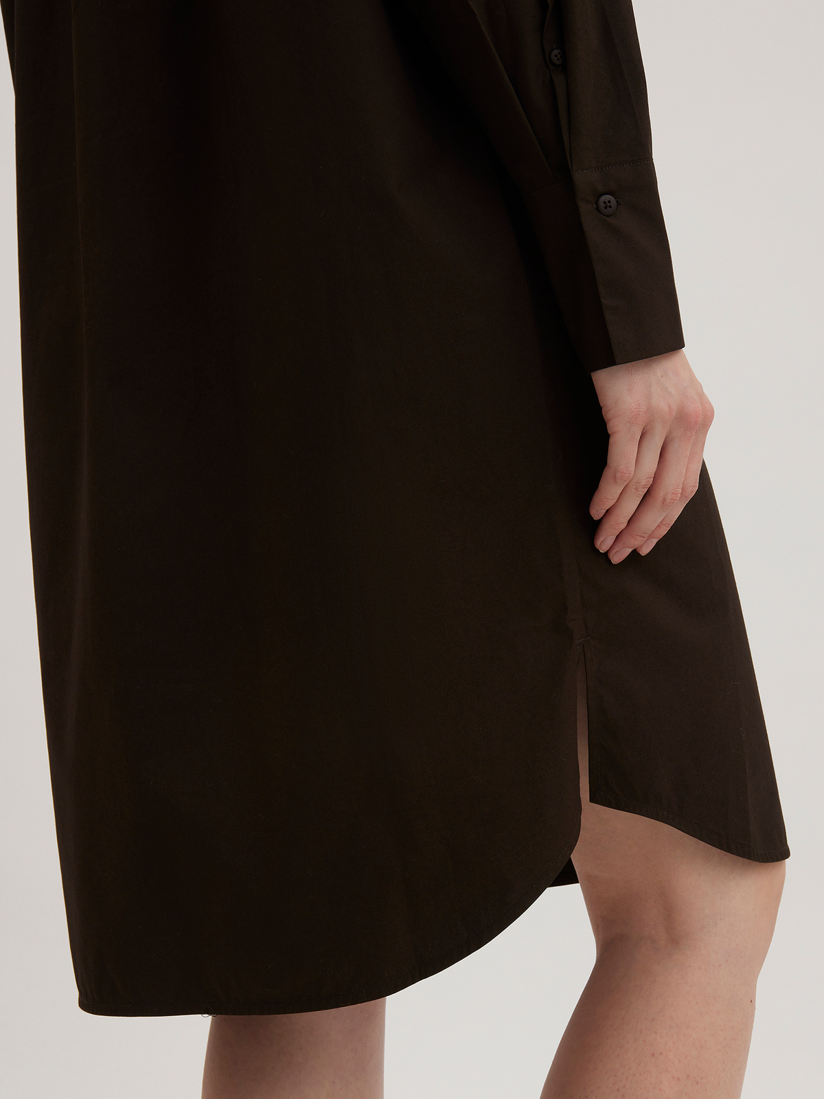 Lung Poplin Dress Brown 2