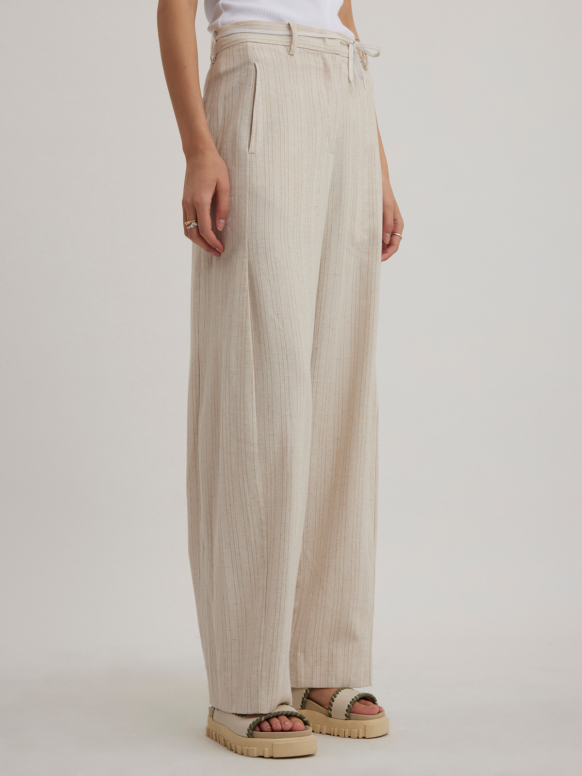 Vidda Trousers Sand Stripe 5