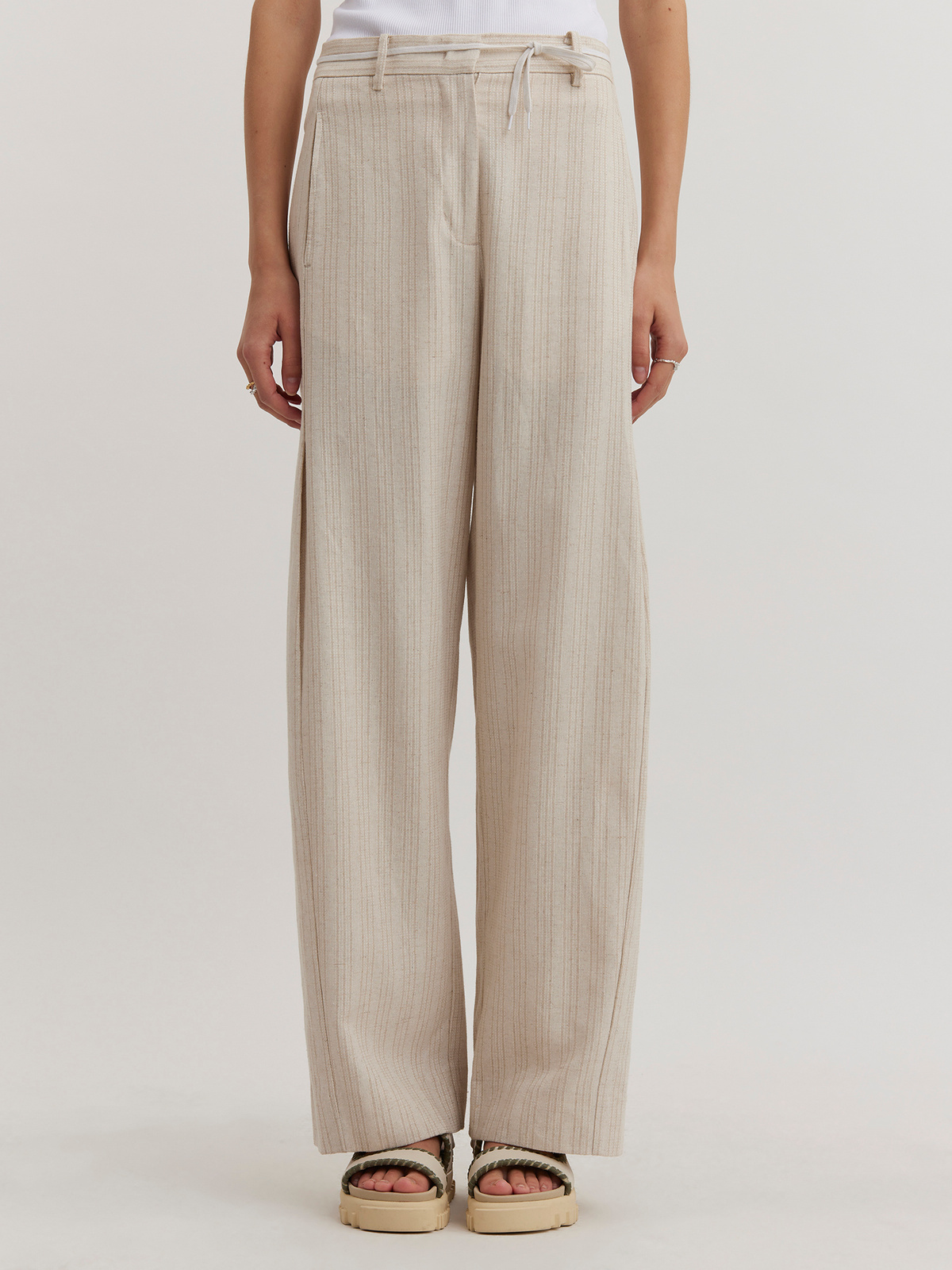 Vidda Trousers Sand Stripe 1