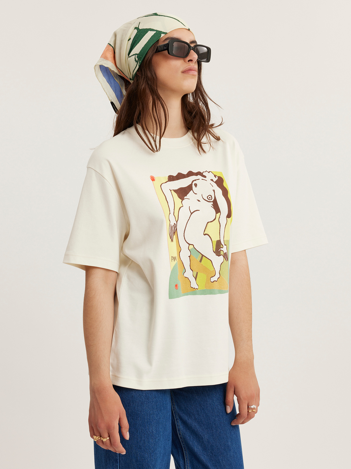 W. Succulent Movement Tee Ecru 4