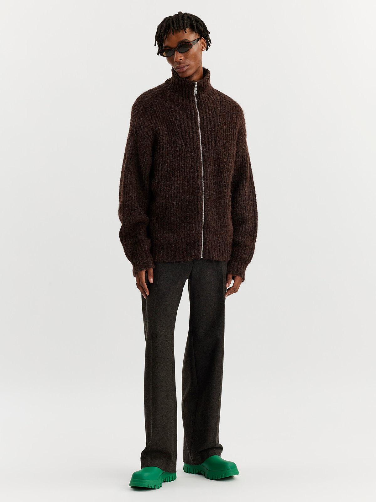 Emperor Zip Cardigan Brown 1