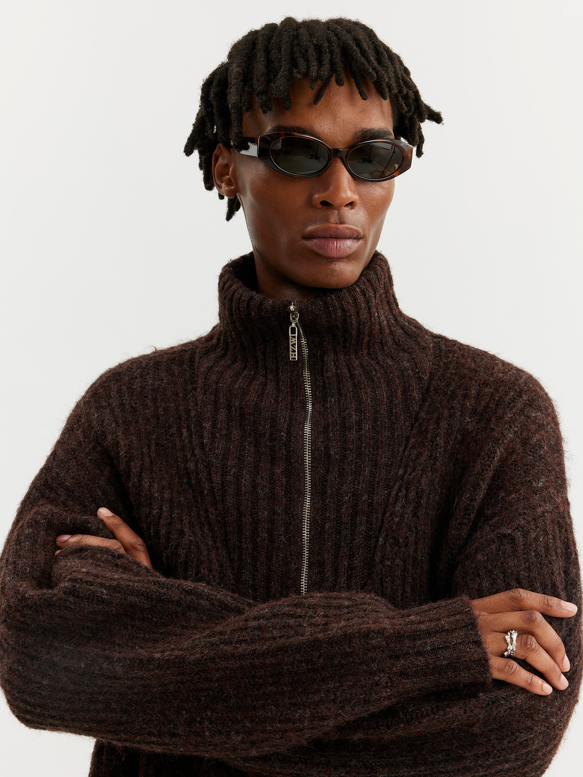 Emperor Zip Cardigan Brown 2
