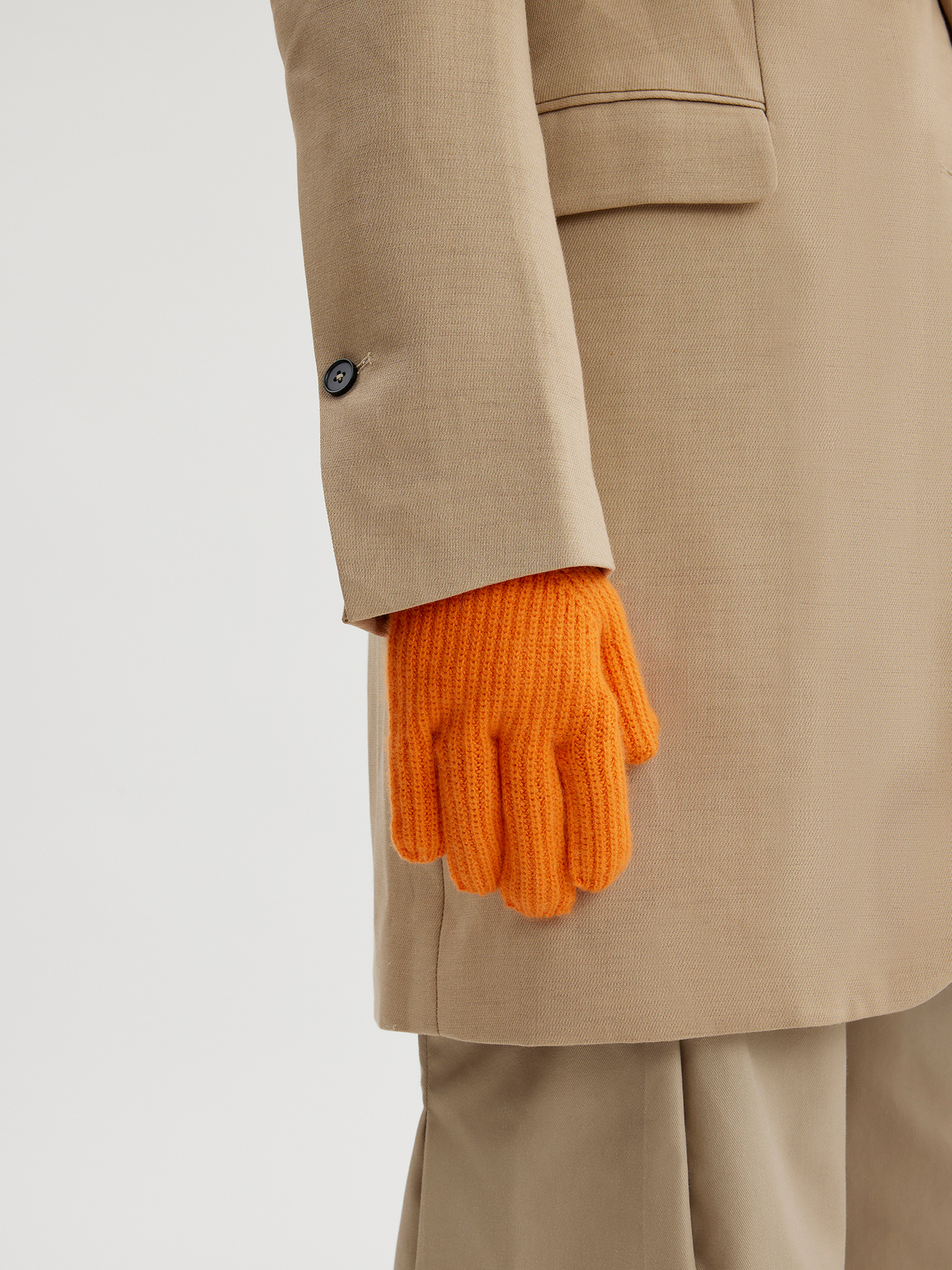 Tiem Cashmere Mittens Orange 1
