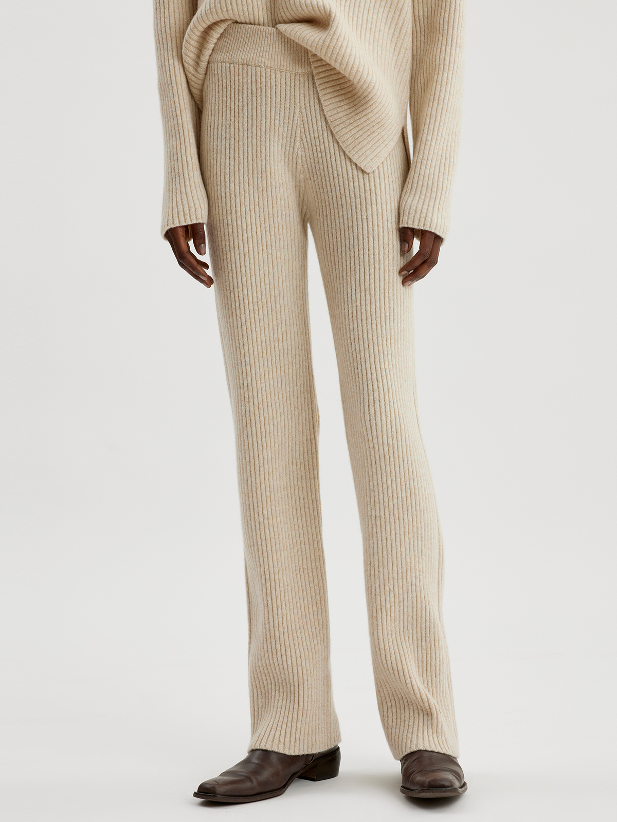 Fano Knit Trousers Ecru 1