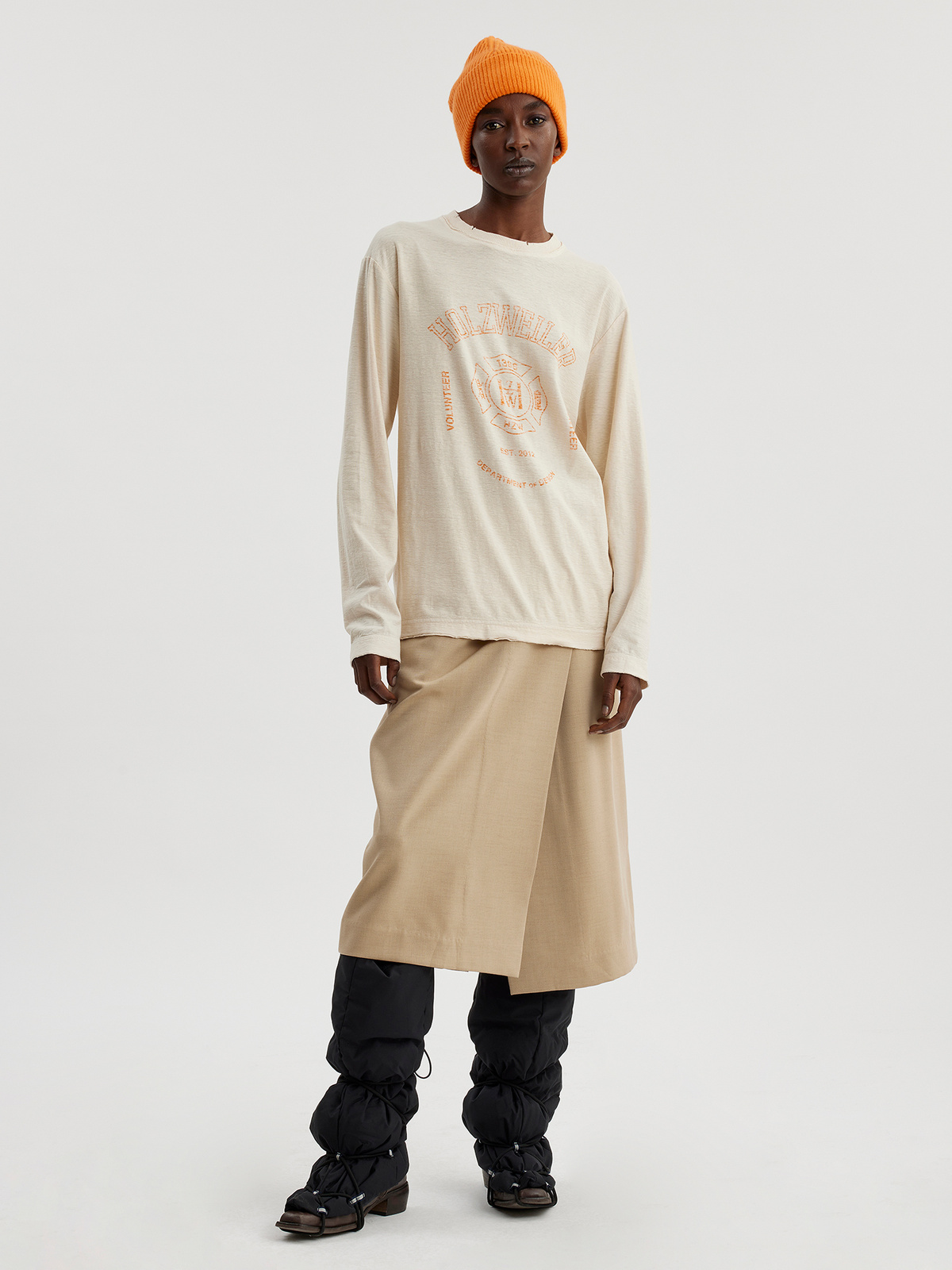 W. Longitude Distressed LS Ecru 1