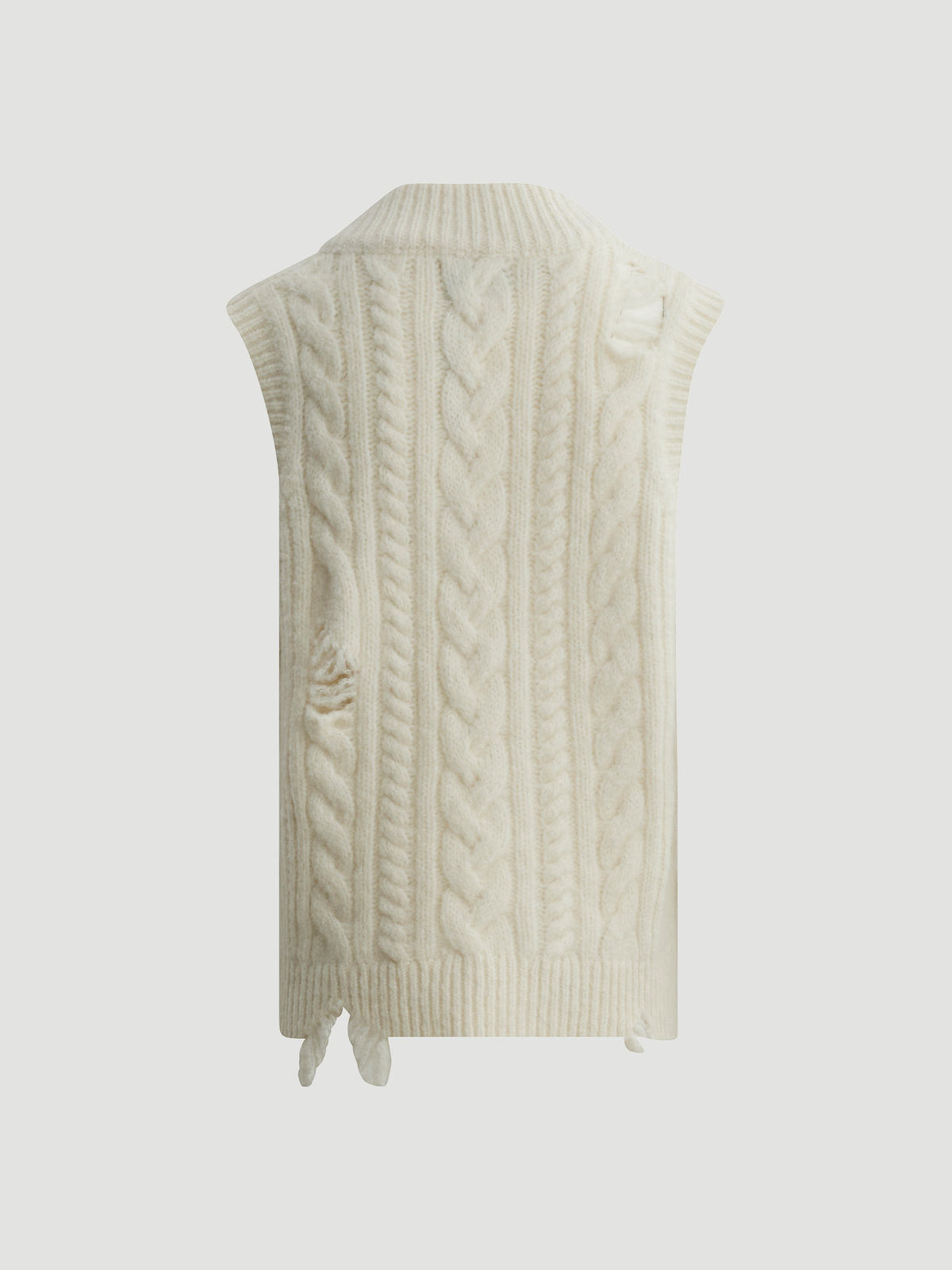 Lassi Distressed Vest Ecru 7