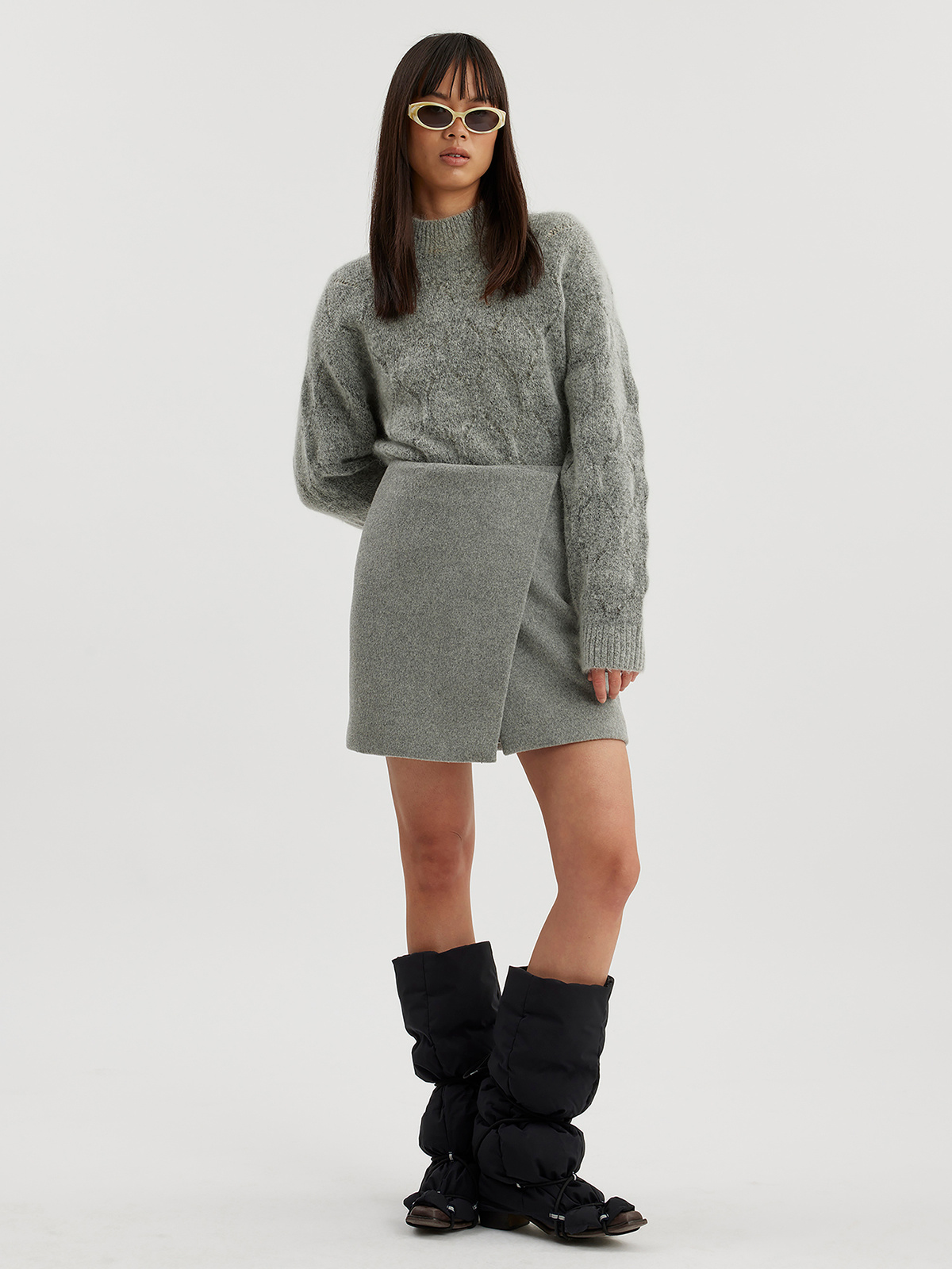Erina Wool Skirt Grey 0