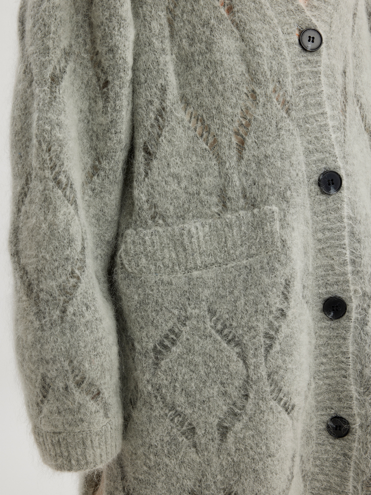 Passage Diamond Knit Cardigan Grey 2