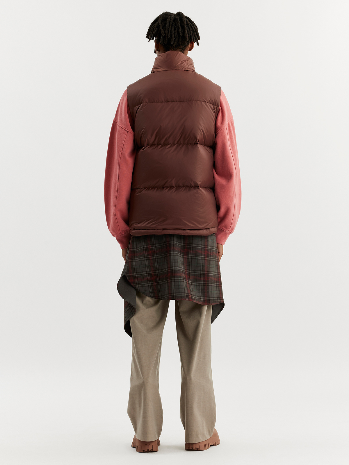 M. Ail Down Vest Burgundy Red 6