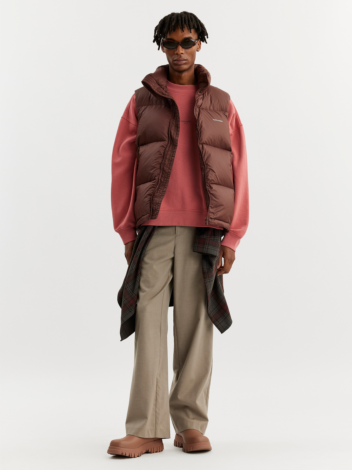 M. Ail Down Vest Burgundy Red 0