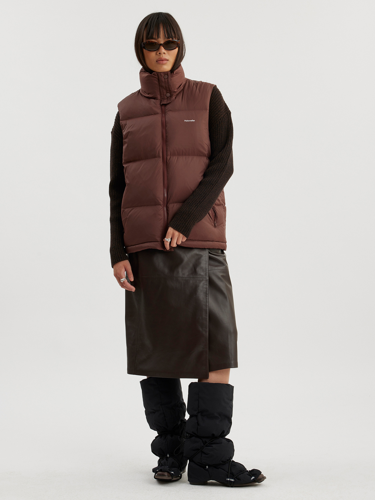 W. Ail Down Vest Burgundy Red 0