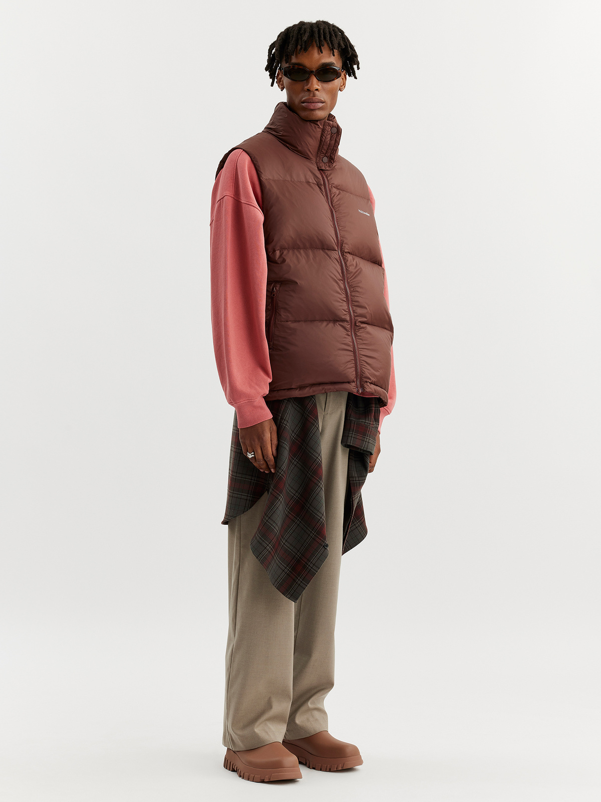 M. Ail Down Vest Burgundy Red 5