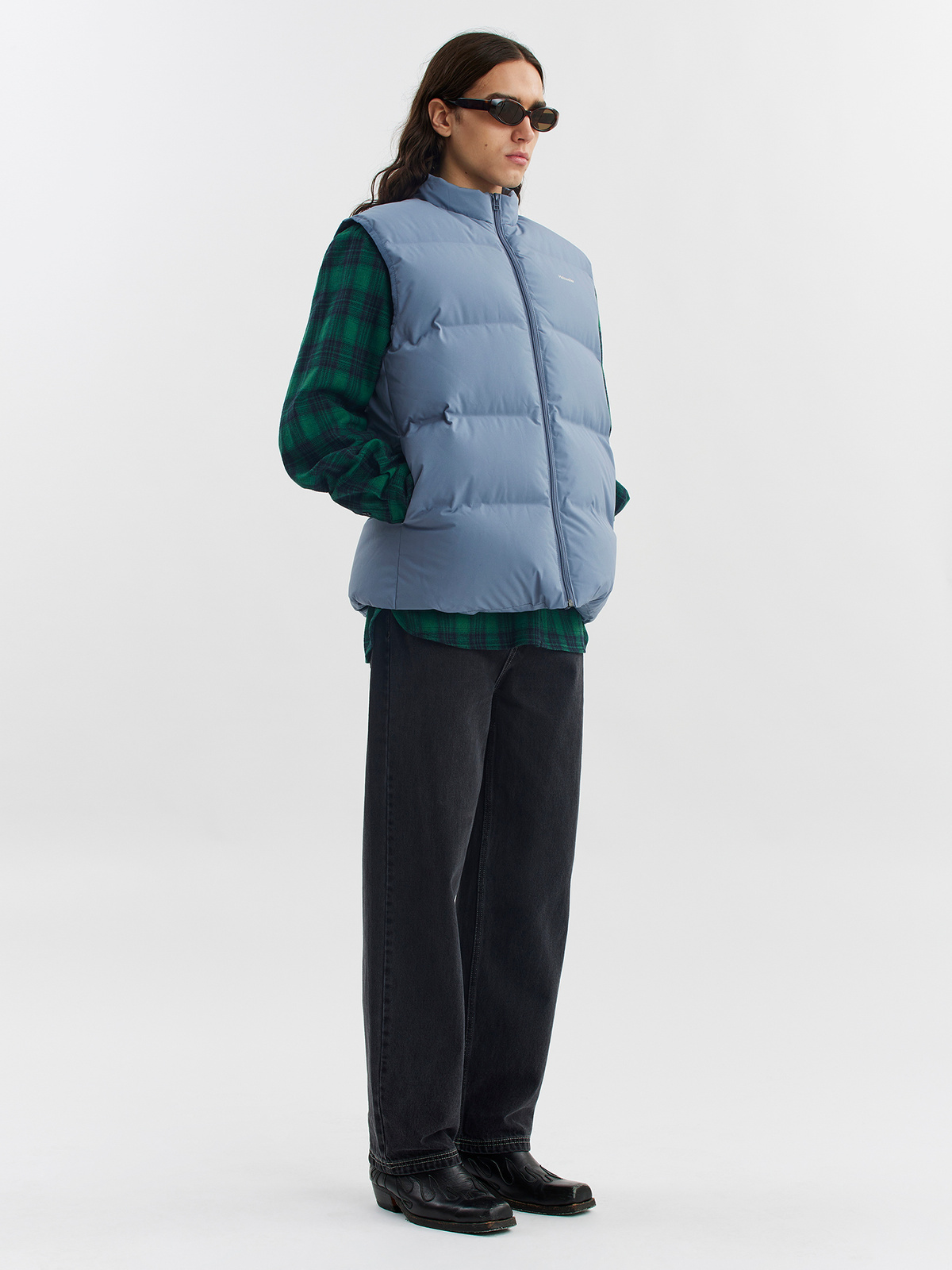 Daff Down Vest Mid Blue 7