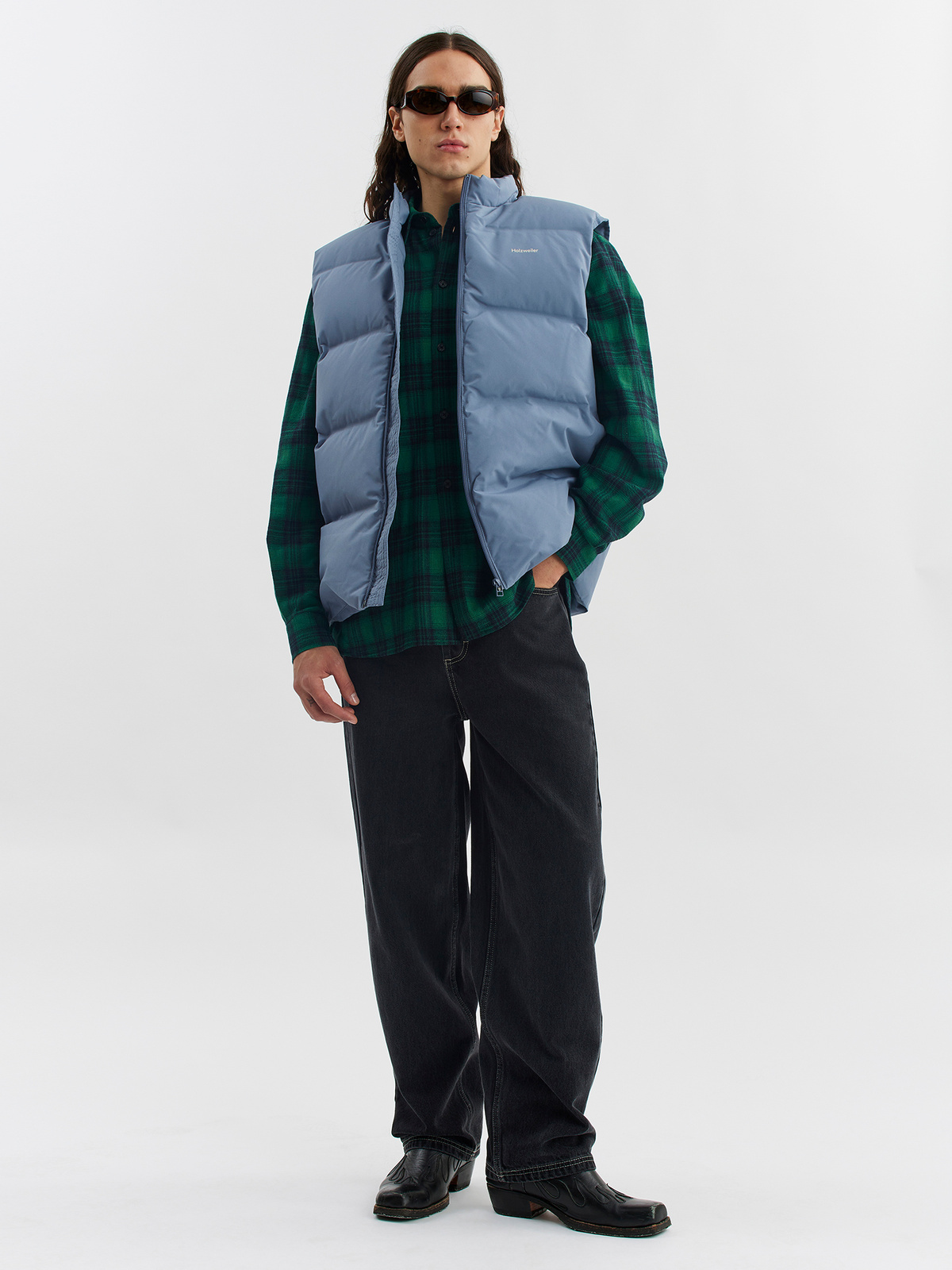 Daff Down Vest Mid Blue 1