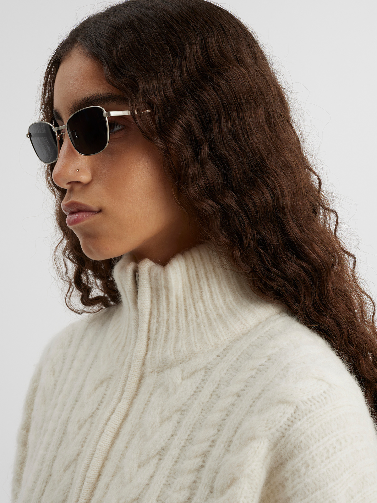 Tine Cable Knit Cardigan Ecru 2
