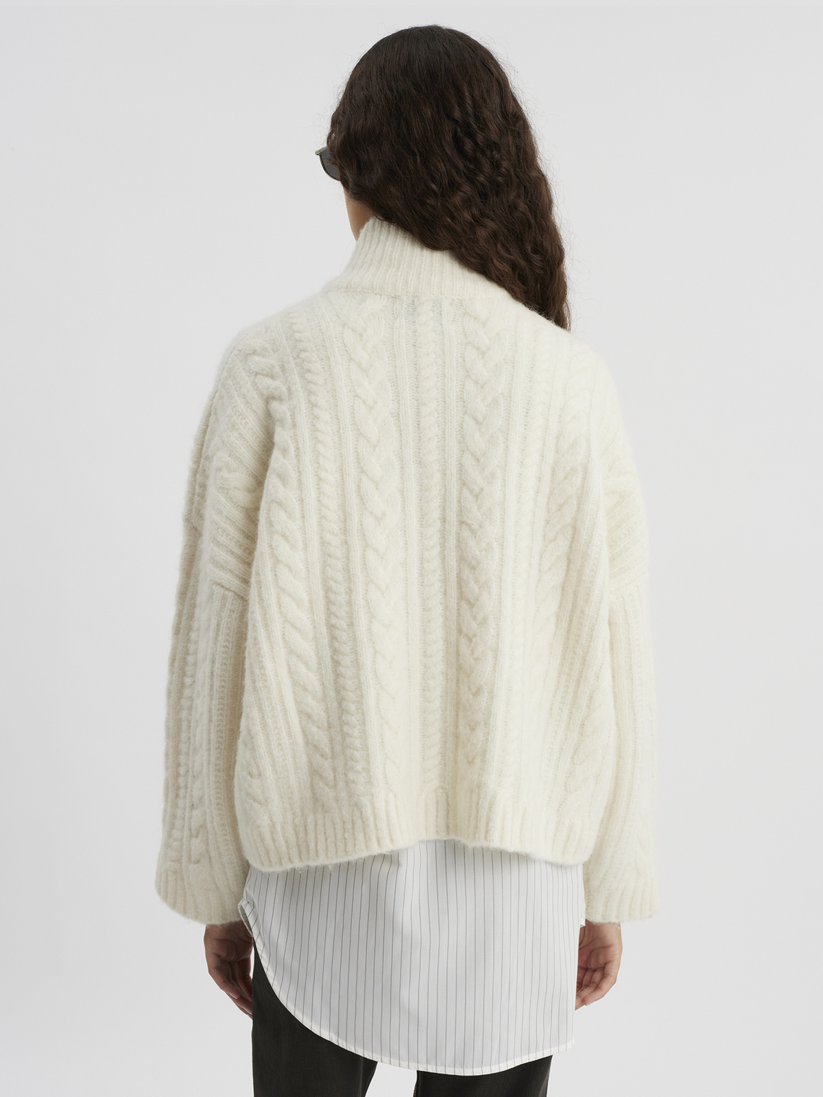 Tine Cable Knit Cardigan Ecru 5