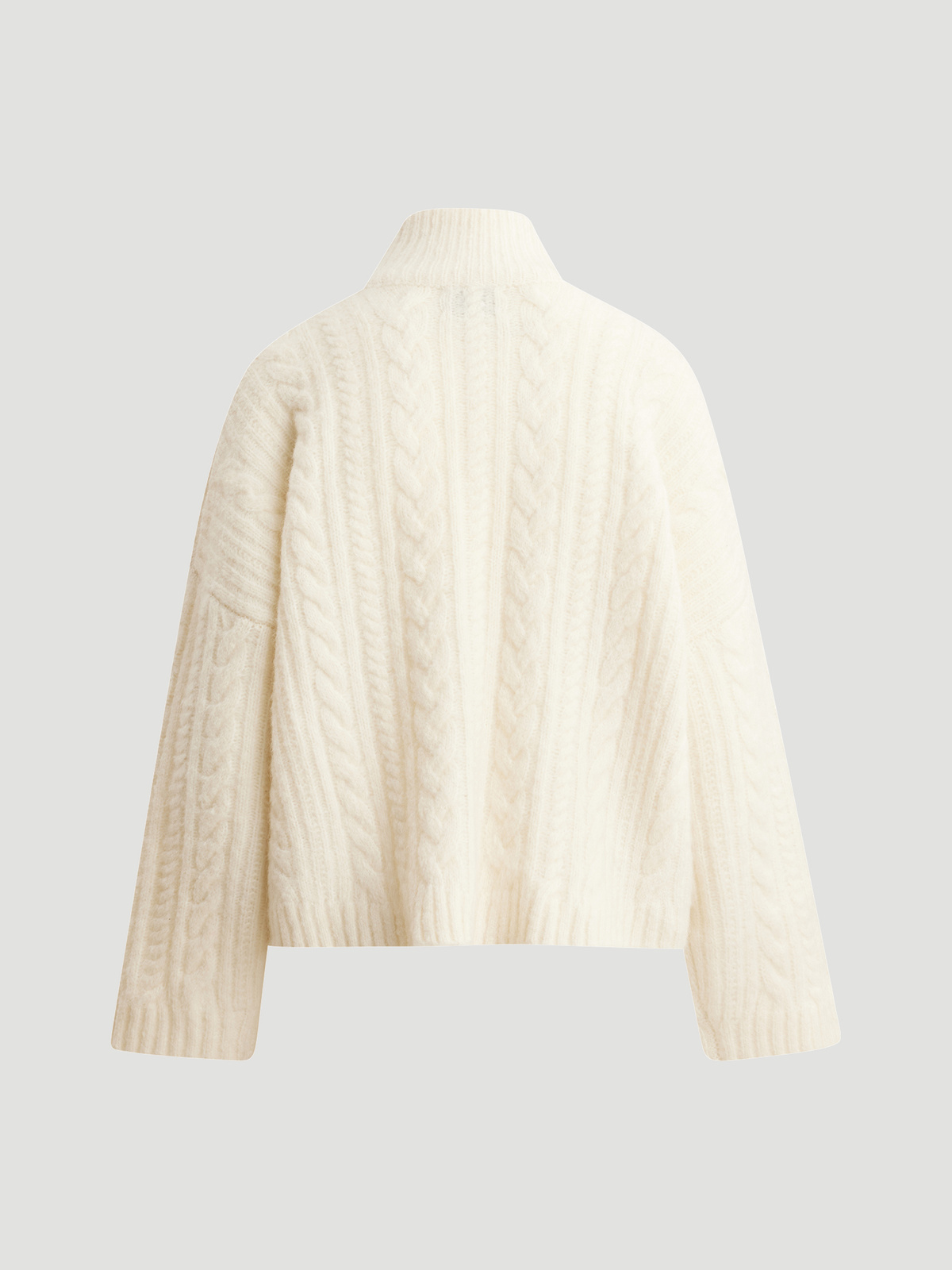 Tine Cable Knit Cardigan Ecru 7