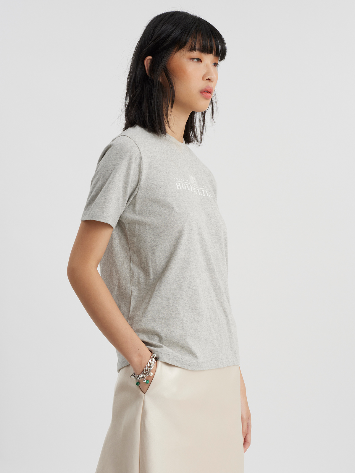 Penny Print Tee Lt. Grey Mix 3