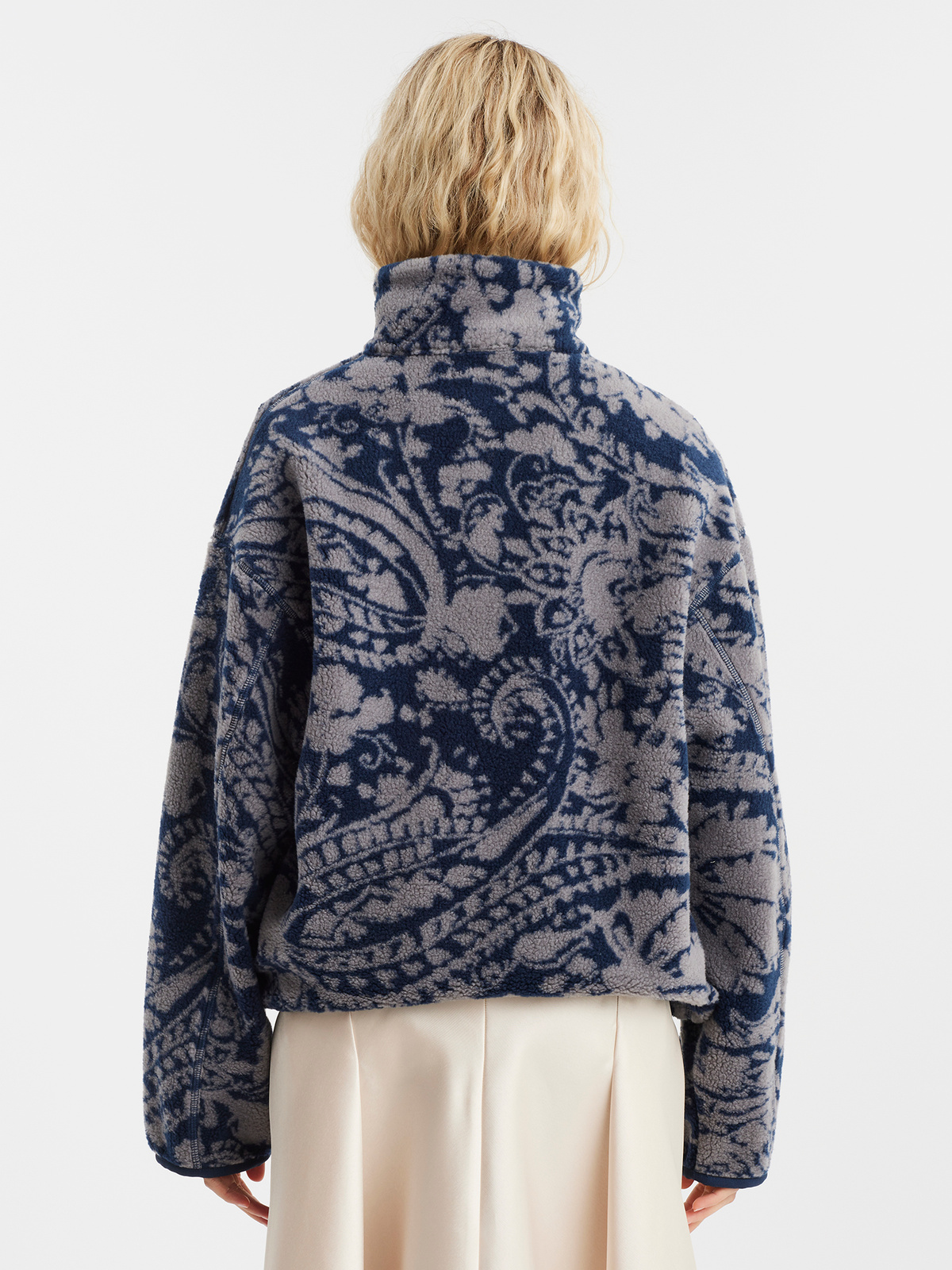 Archie Paisley Half Zip Blue Mix 4