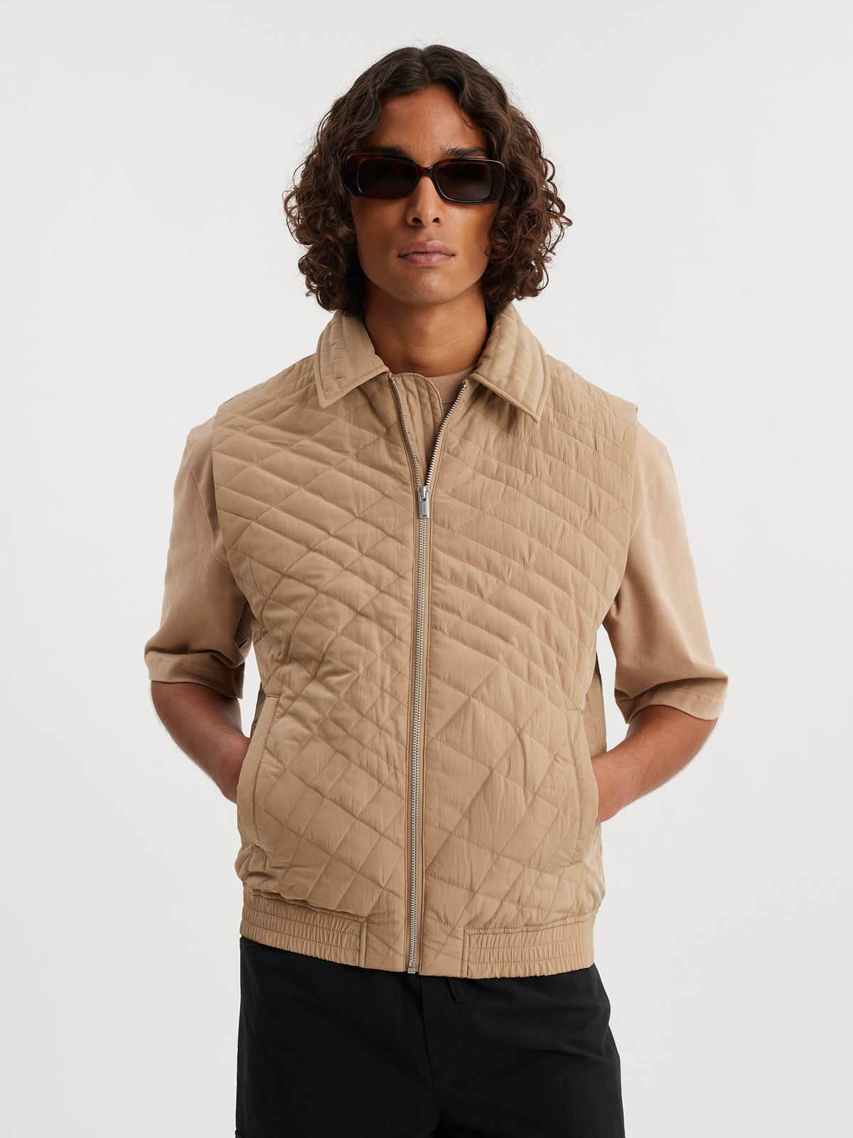 Ena Quilted Vest Sand 0