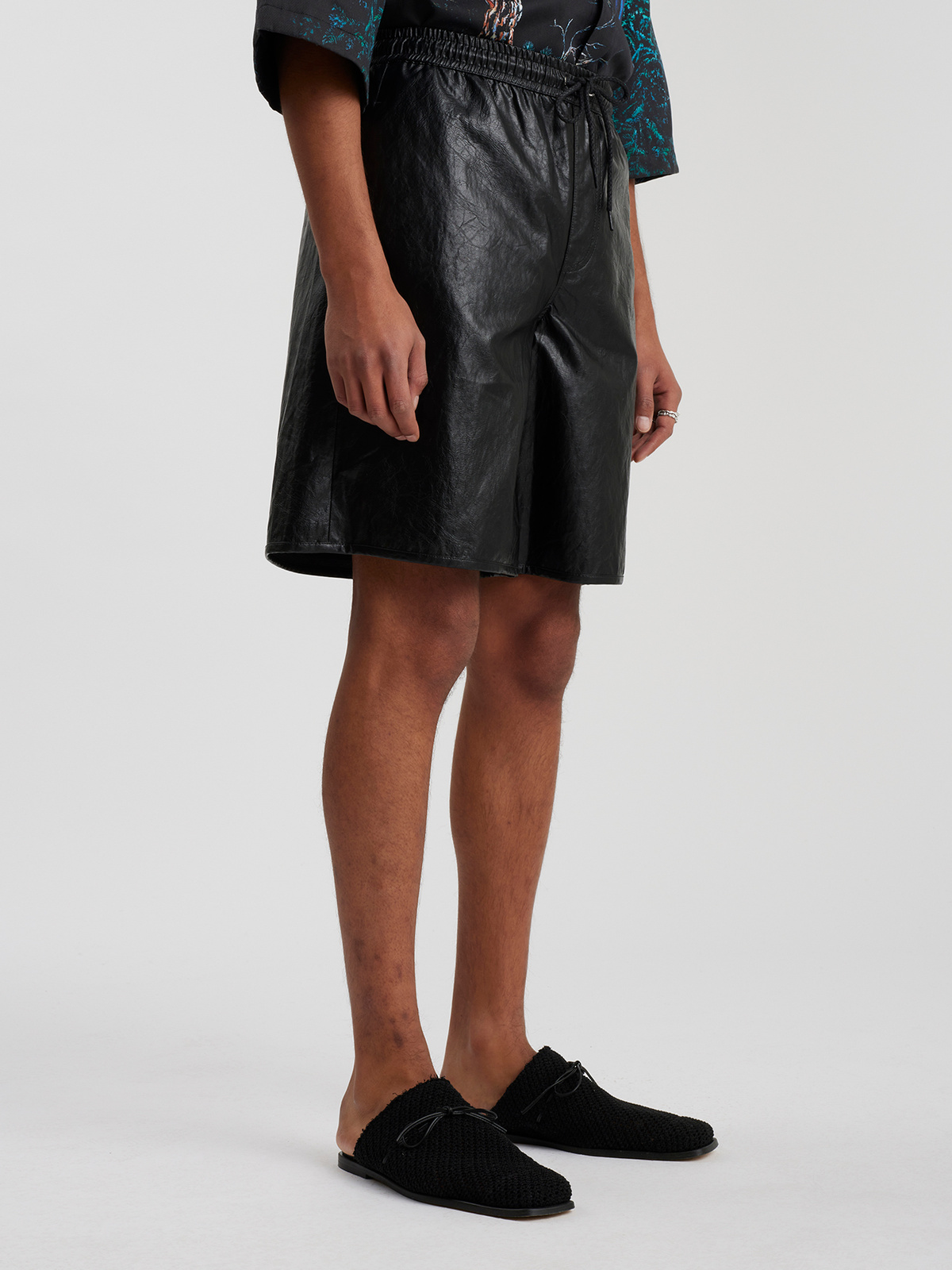 Naka Faux Leather Shorts Black 3