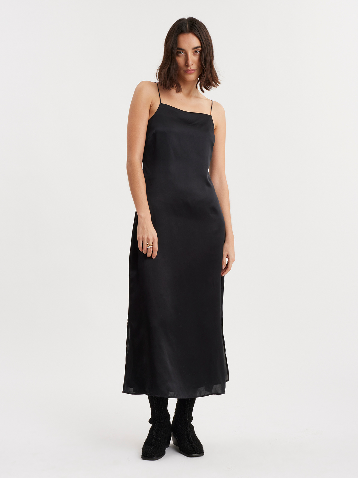 Eila Silk Dress Black 1