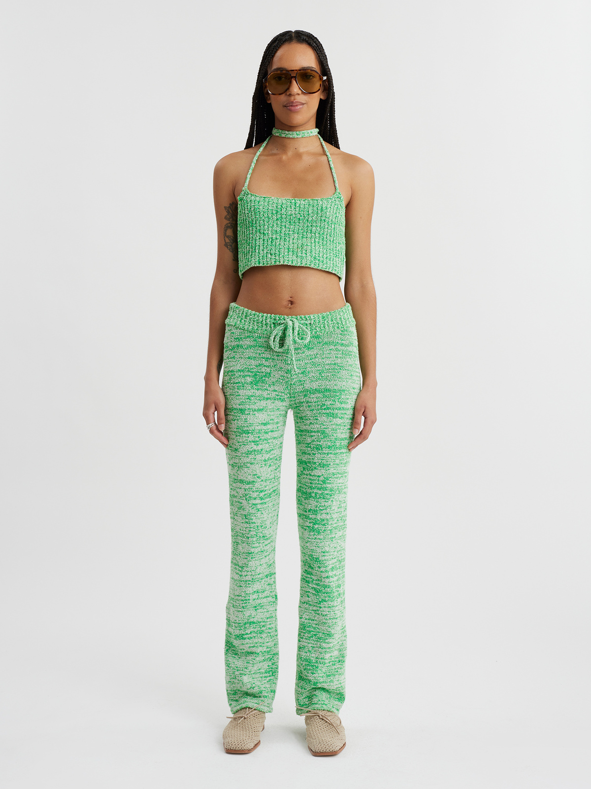 Fink Knit Trousers Green Mix 0