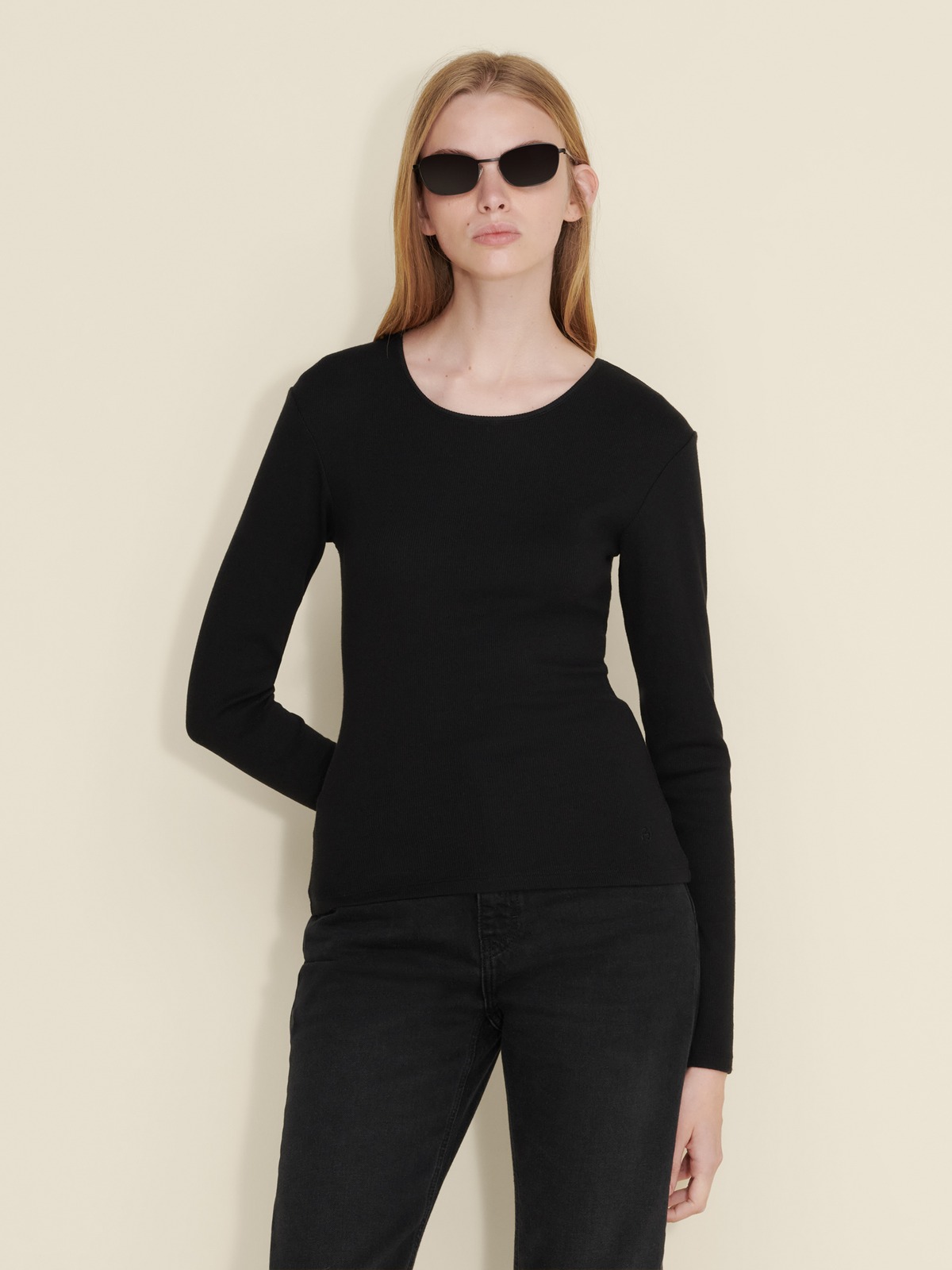 Fitted Rib Longsleeve - Black - Holzweiler