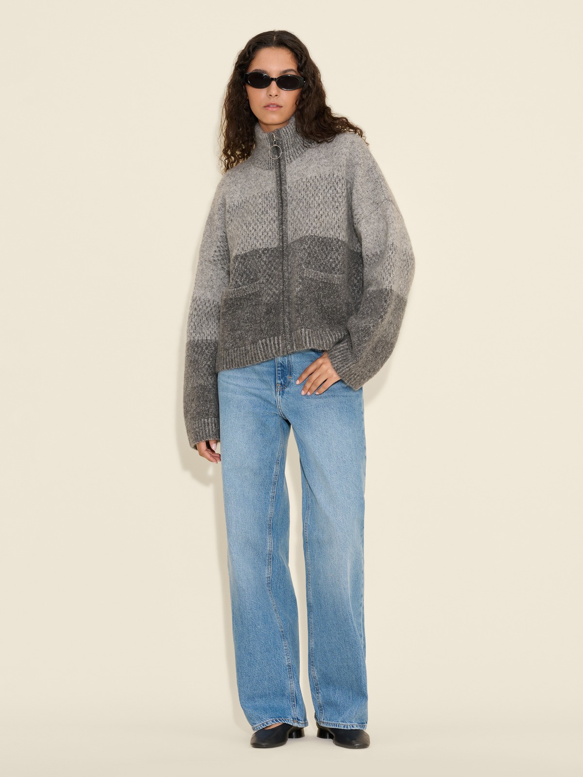 Tine Regular Fit Cardigan - Dk. Grey Mix - Holzweiler