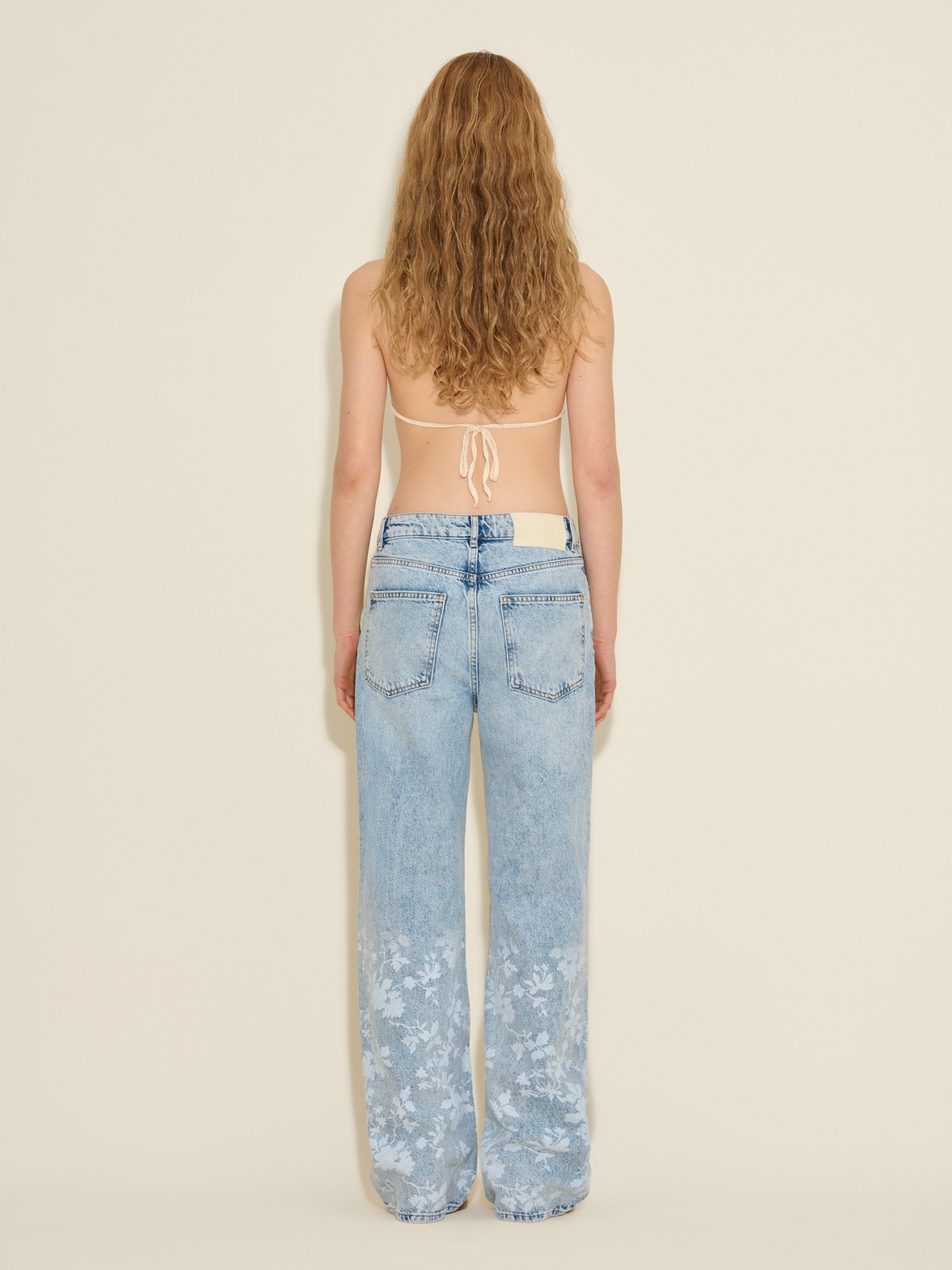 パンツ Fallett FallettXLee Flower Print Denim Pants Blue FA2309PT01 FallettXLee] 플라워 프린트 데님 팬츠 블루 - 감도 깊은 취향