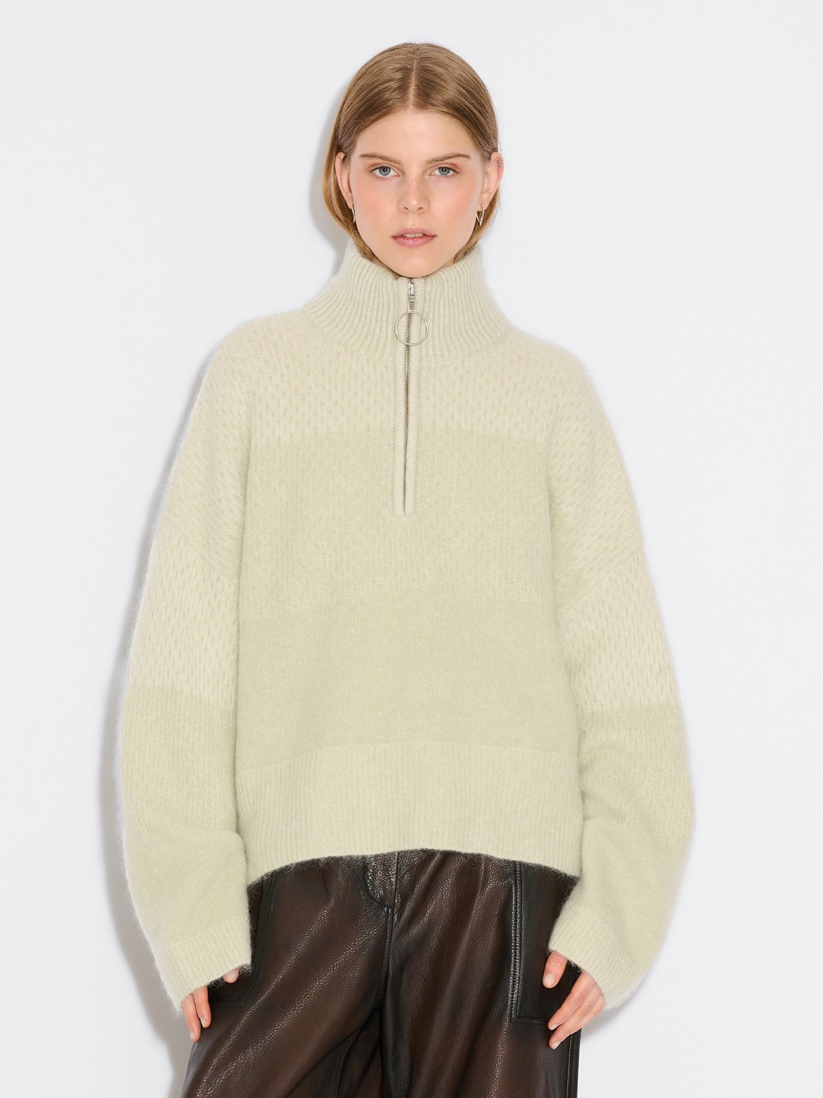 Tine Half Zip - Lt. Green mix - Holzweiler