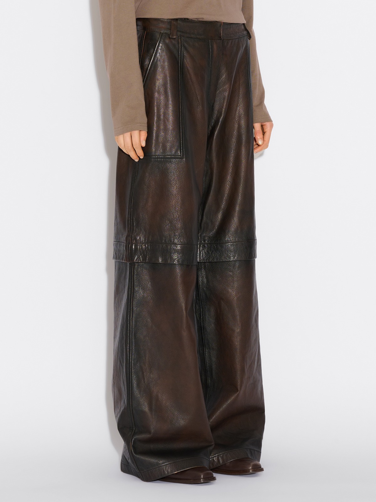 【関税込み】Holzweiler ブラウン Edda レザーパンツ Edda Leather Trousers - Brown - Holzweiler