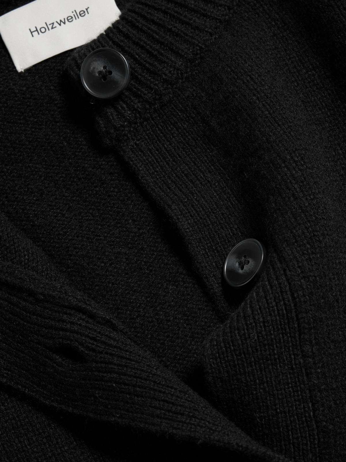 Wool Wide Cardigan - Black - Holzweiler