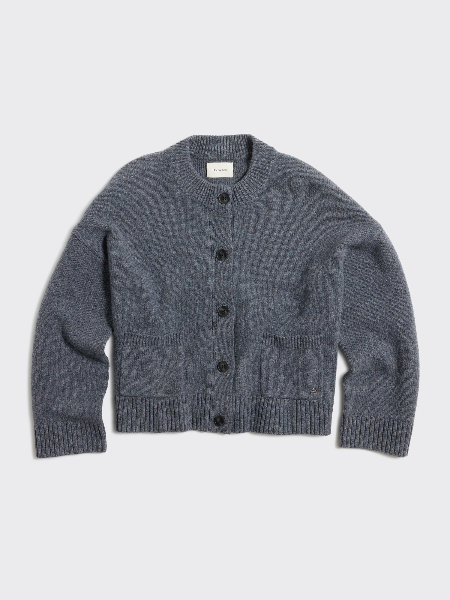 Wool Wide Cardigan - Blue - Holzweiler