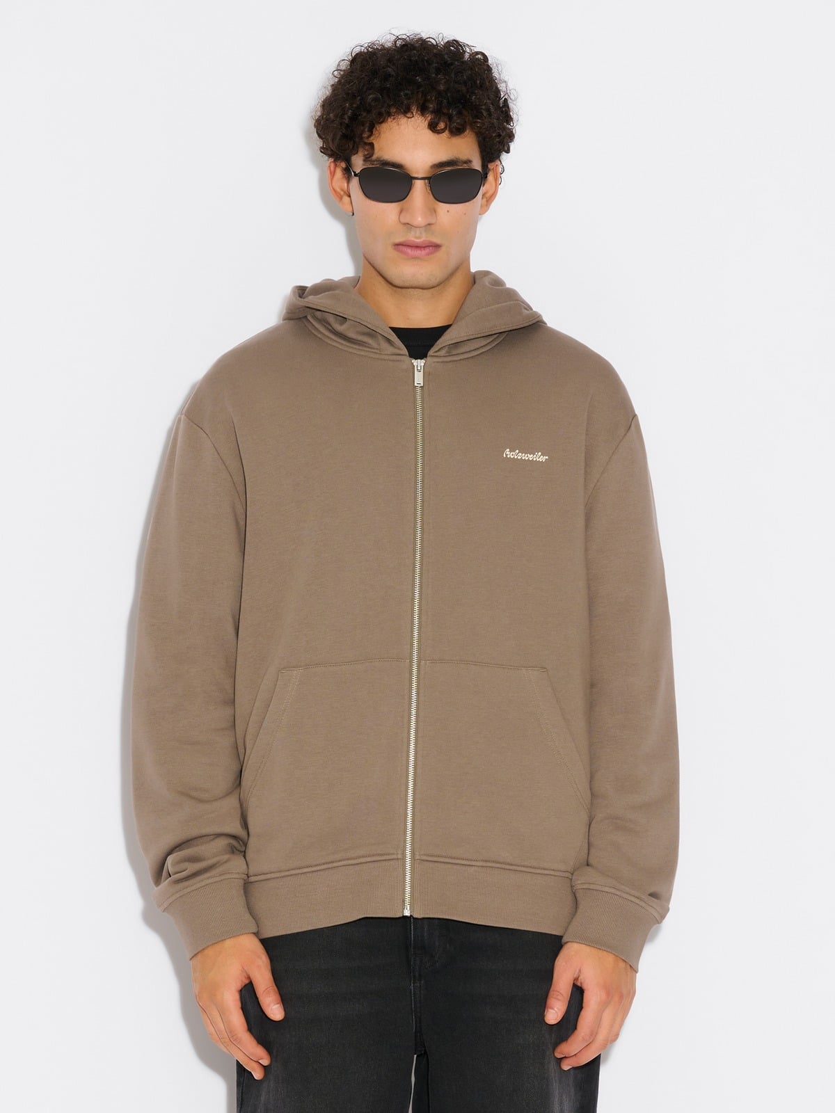 M Regular Light Zip Hoodie - Taupe - Holzweiler
