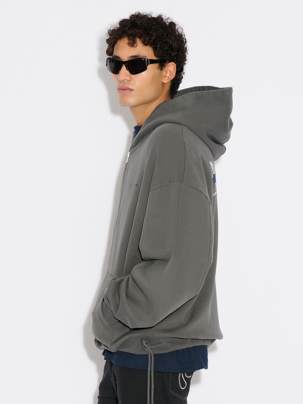 Omen Logo Zip Hoodie - Grey - Holzweiler