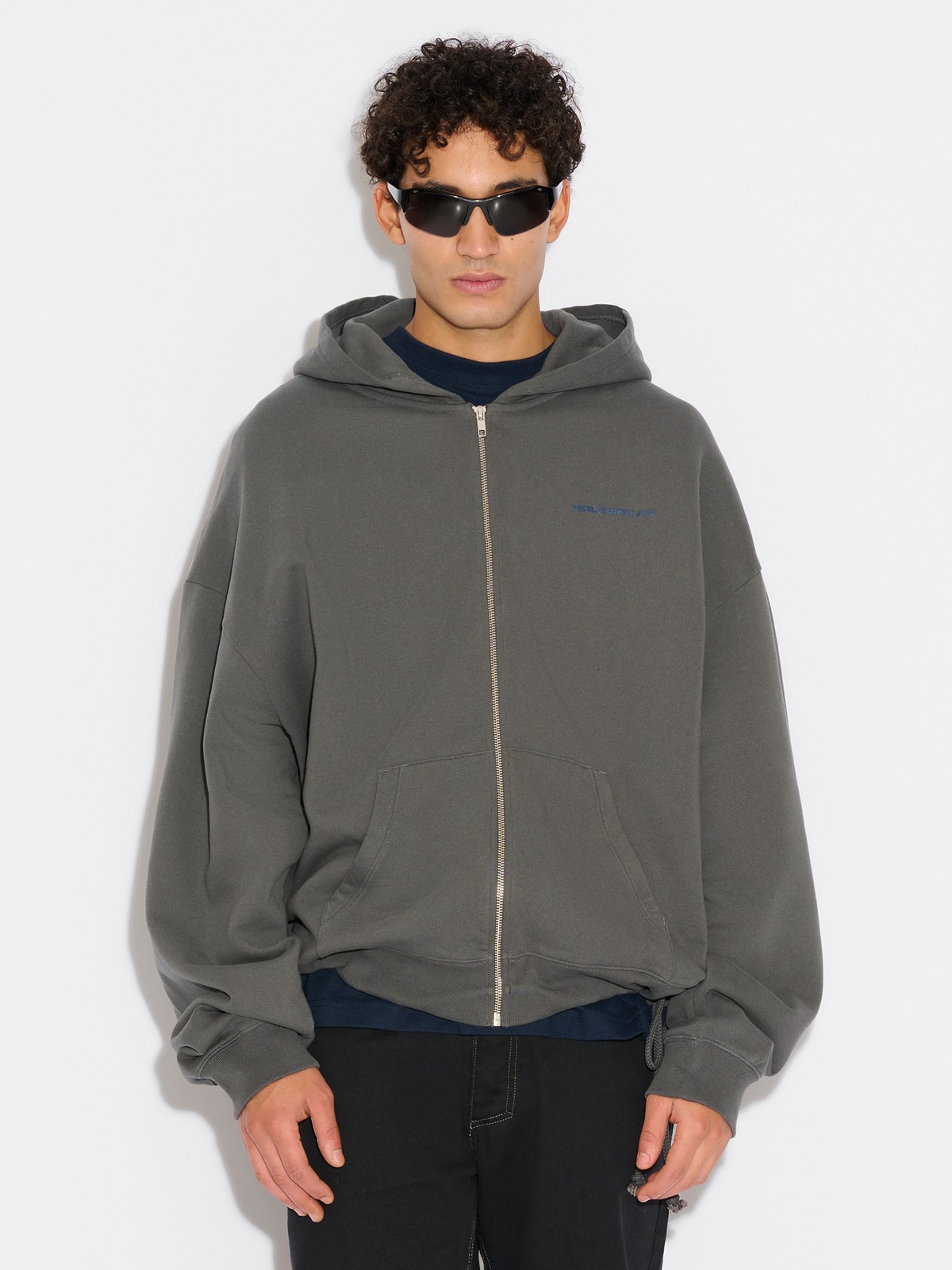 Omen Logo Zip Hoodie - Grey - Holzweiler