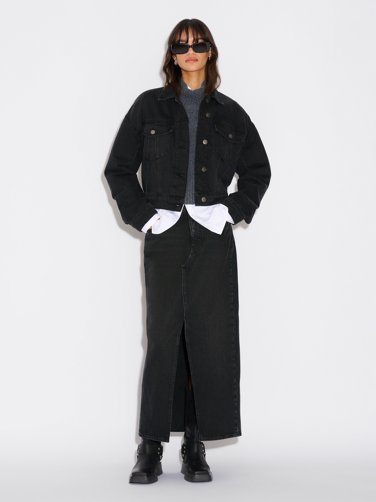 Denim Long Skirt - Black - Holzweiler