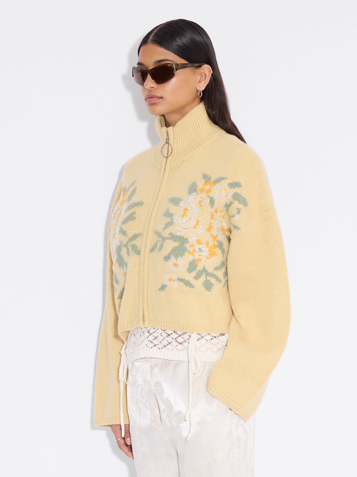 Tine Cropped Cardigan - Lt. Yellow Mix - Holzweiler