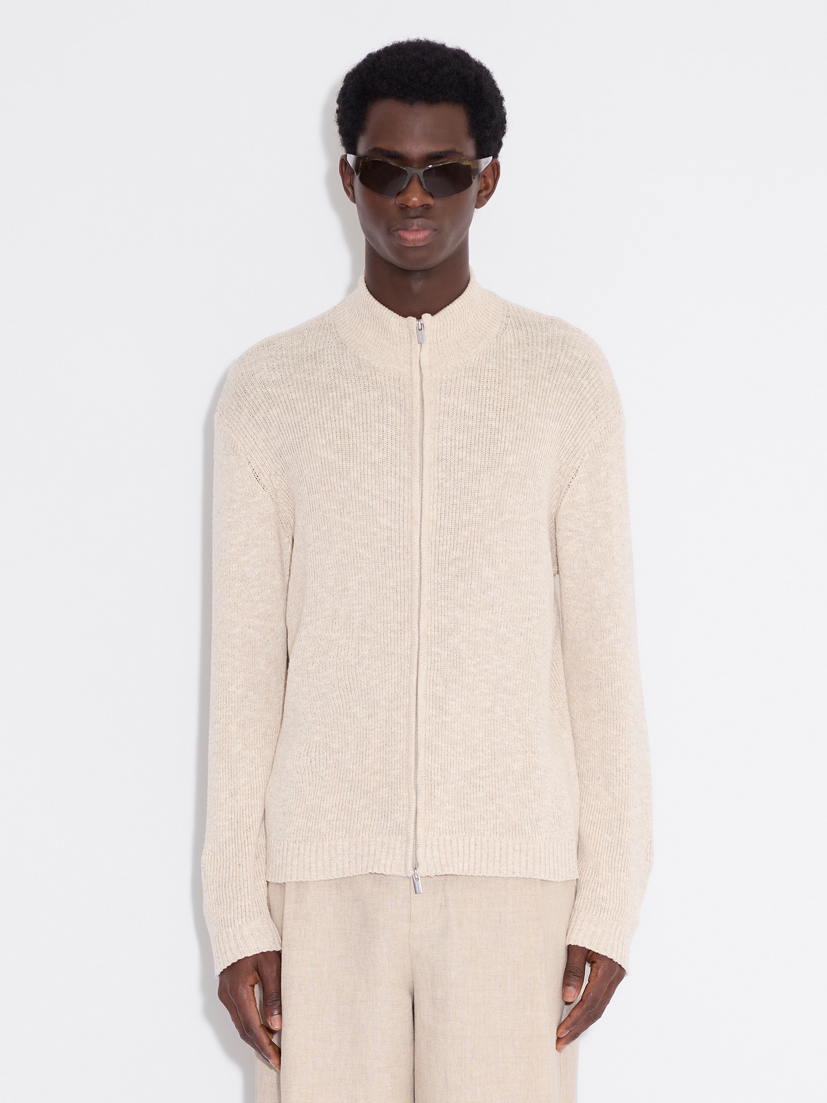 ガネーシュヒマール Atlantic Zip Cardigan - Sand Mix - Holzweiler