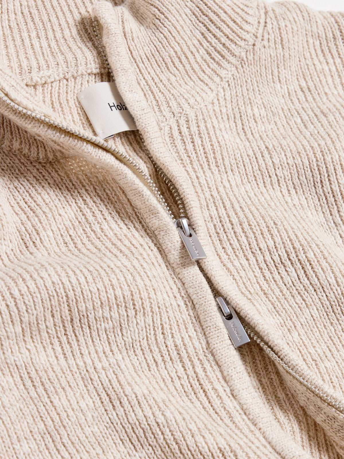 Atlantic Zip Cardigan - Sand Mix - Holzweiler